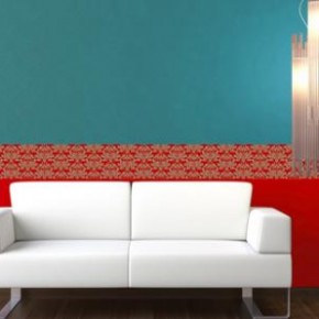 Een versiering op de muur met behangranden Een versiering op de muur met behangranden