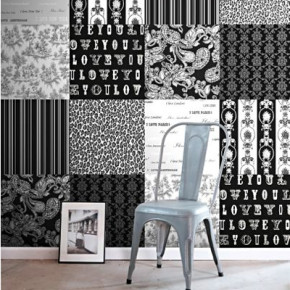 Patchwork behang met leuke patronen Patchwork behang met leuke patronen