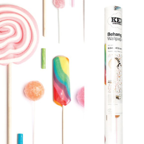 Lolliebehang met bijpassende accessoires Lolliebehang met bijpassende accessoires